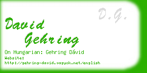 david gehring business card